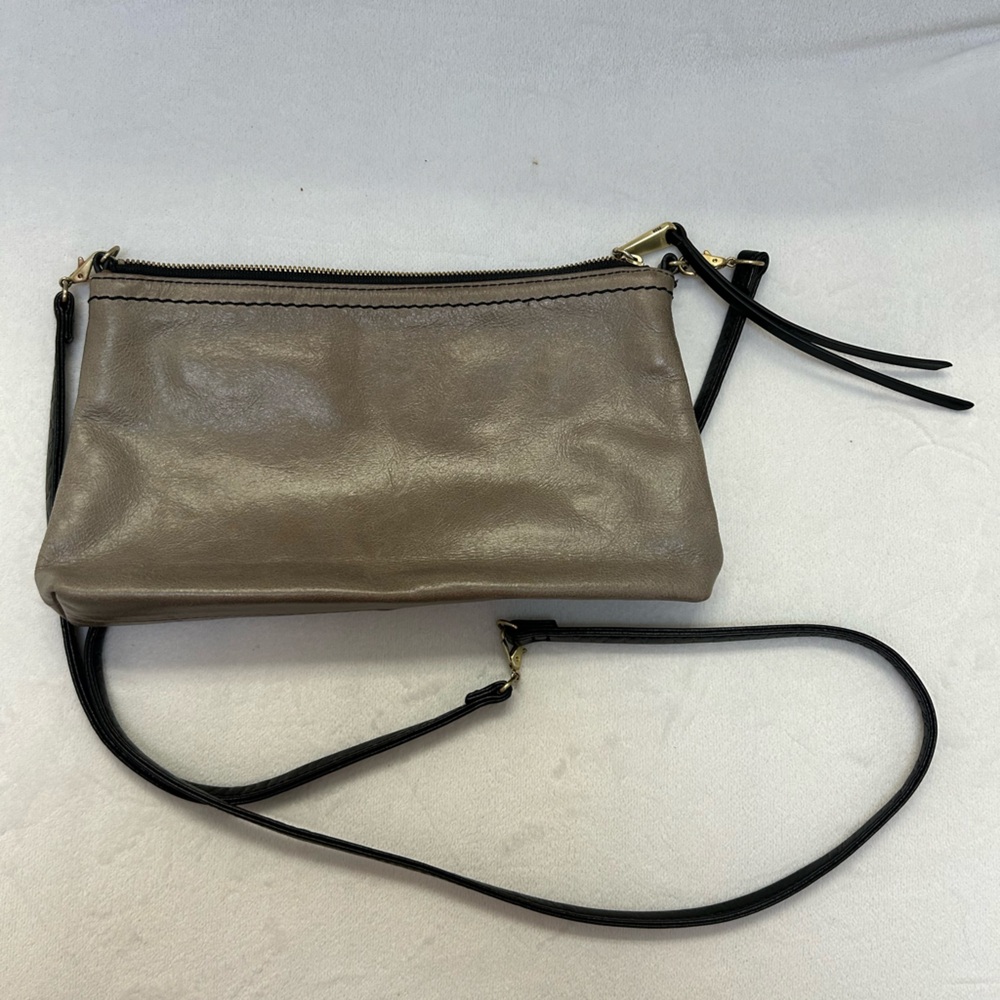 HOBO Gray Leather Crossbody Bag